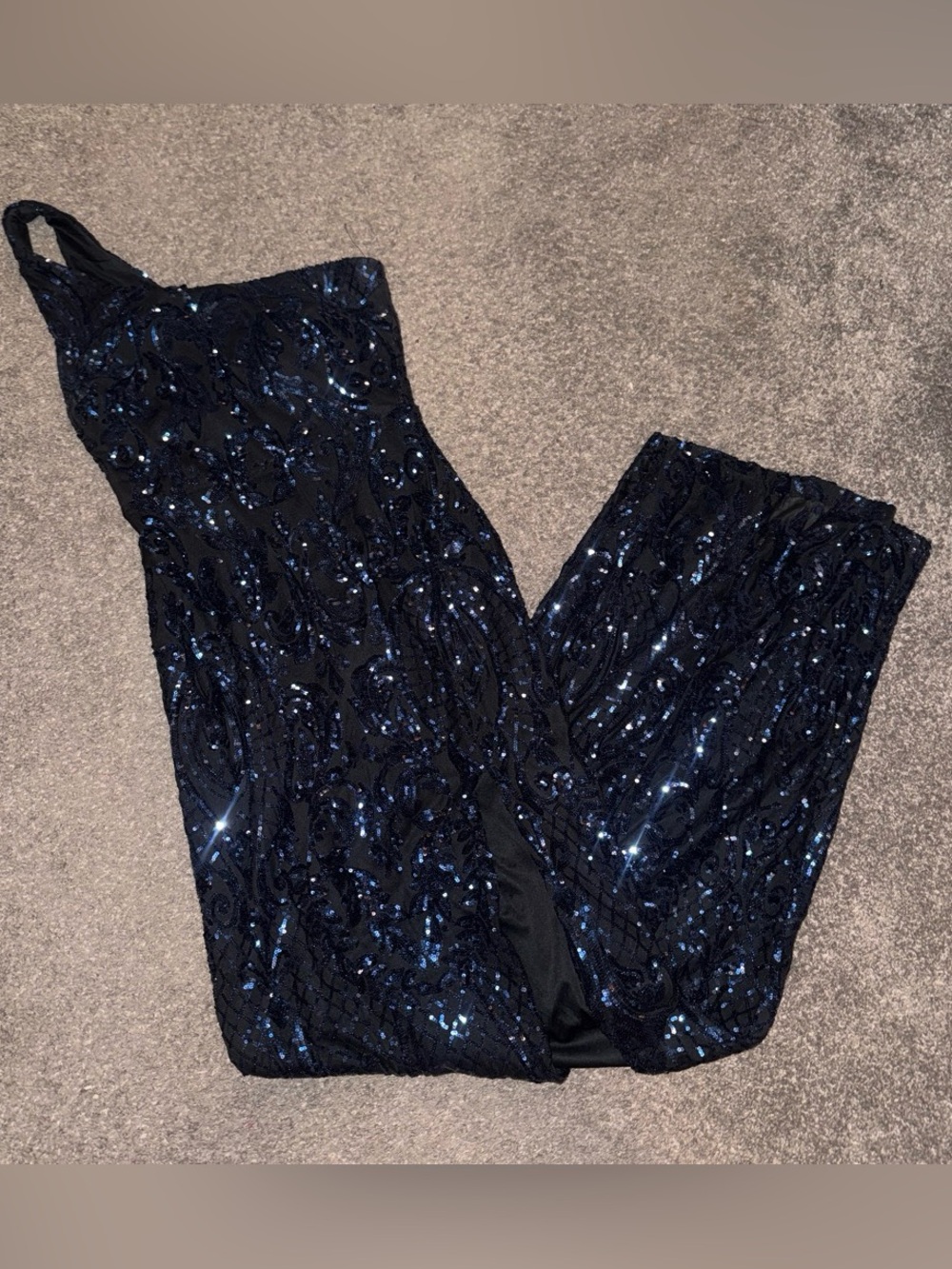 Windsor One-Shoulder Navy Sequin Dress